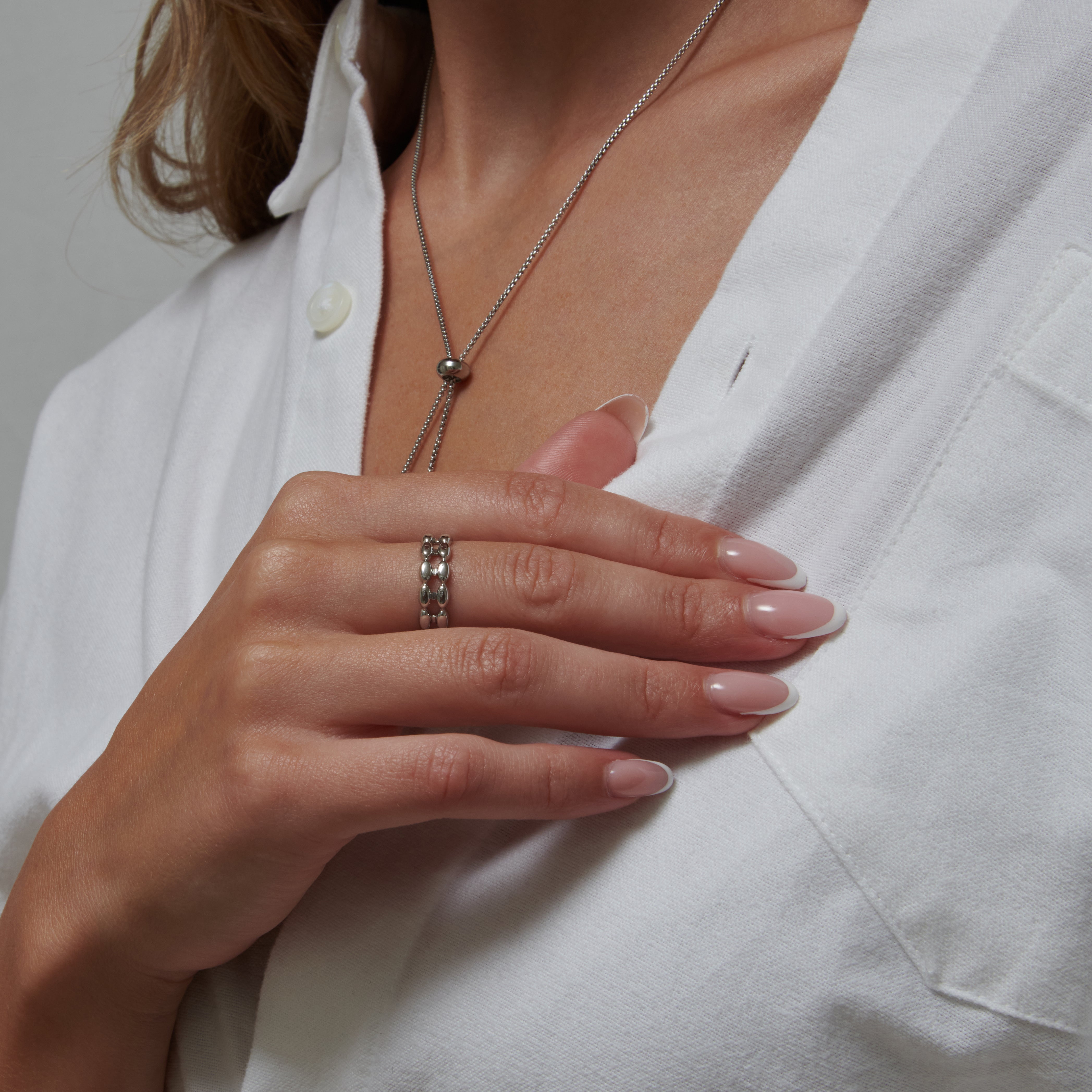 Twin Oval Bead Ring